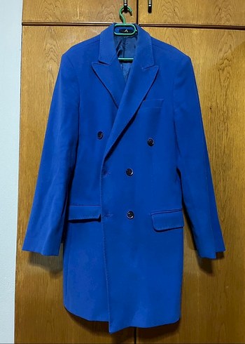 Saks Mavisi Kaşe Kaban - Görsel 3