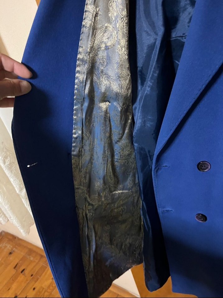 Saks Mavisi Kaşe Kaban - Görsel 2