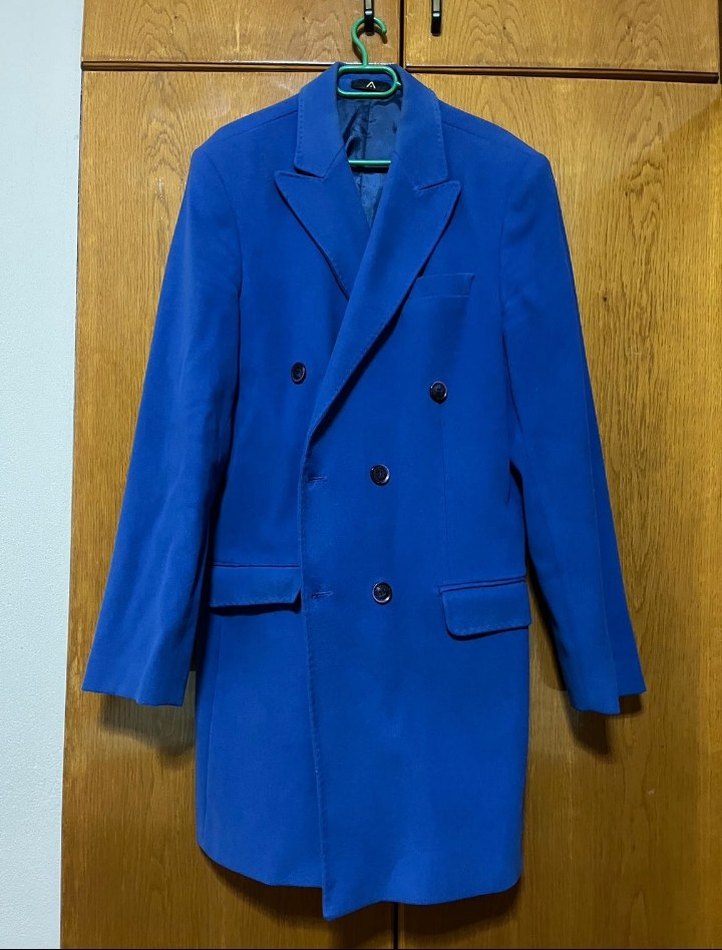 Saks Mavisi Kaşe Kaban - Görsel 3