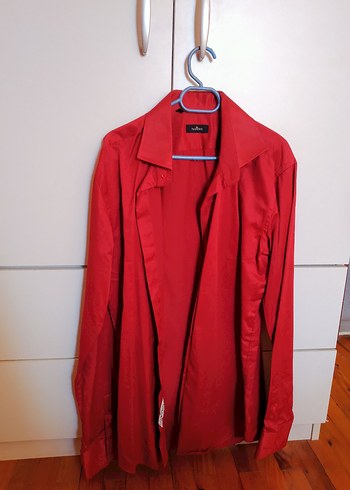 Orijinal Saten Bordo Renk Tudors Gömlek - Görsel 2