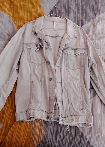 Zara Marka Açık Gri Renk Kot Ceket - Görsel 3