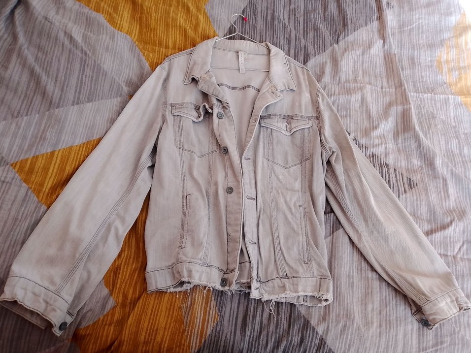 Zara Marka Açık Gri Renk Kot Ceket - Görsel 3
