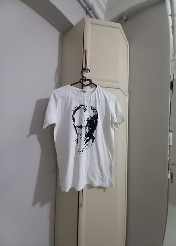 Beyaz Baskılı Erkek Tişört