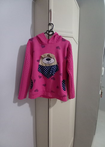 Kız Çocuk Kapüşonlu Örgü Detaylı Sweatshirt
