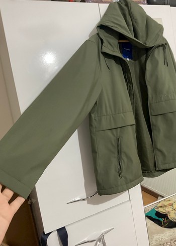 Erkek Haki Kapüşonlu Rahat Kesim Ceket - Görsel 3