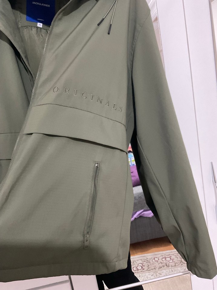 Erkek Haki Kapüşonlu Rahat Kesim Ceket - Görsel 4