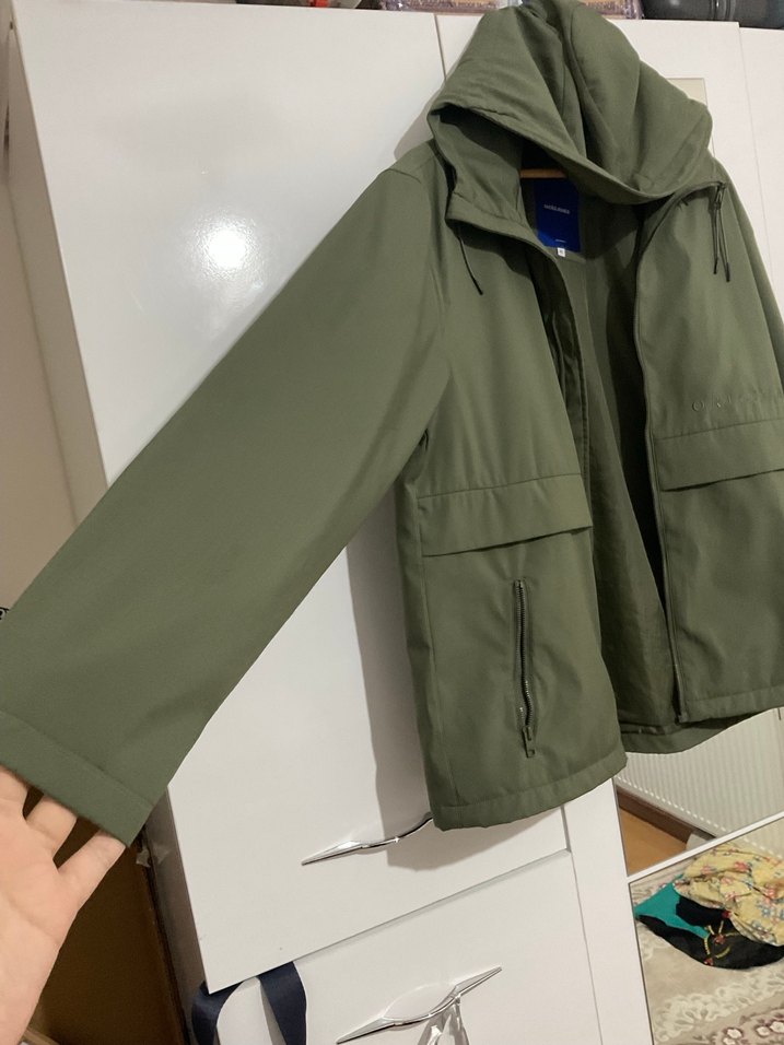 Erkek Haki Kapüşonlu Rahat Kesim Ceket - Görsel 3