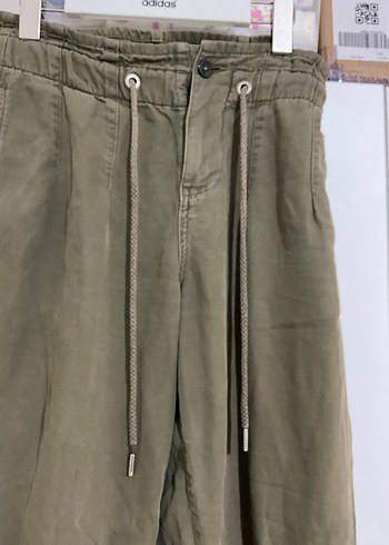 Kadın Keten Kemerli Rahat Kesim Pantolon - Görsel 2