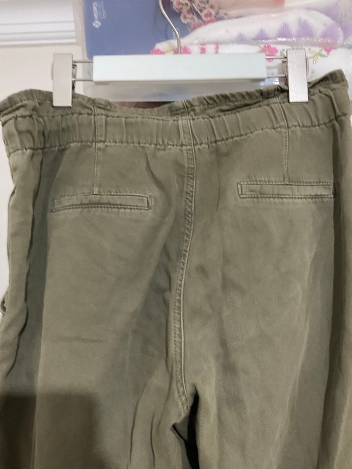 Kadın Keten Kemerli Rahat Kesim Pantolon - Görsel 5