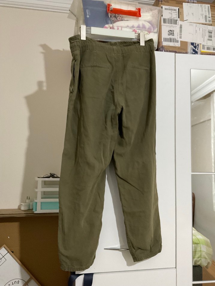 Kadın Keten Kemerli Rahat Kesim Pantolon - Görsel 4