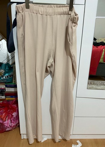 Bej Düğmeli Midi Keten Tunik takım - Görsel 2