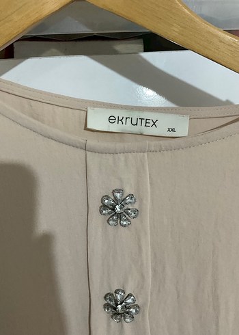 Bej Düğmeli Midi Keten Tunik takım - Görsel 4