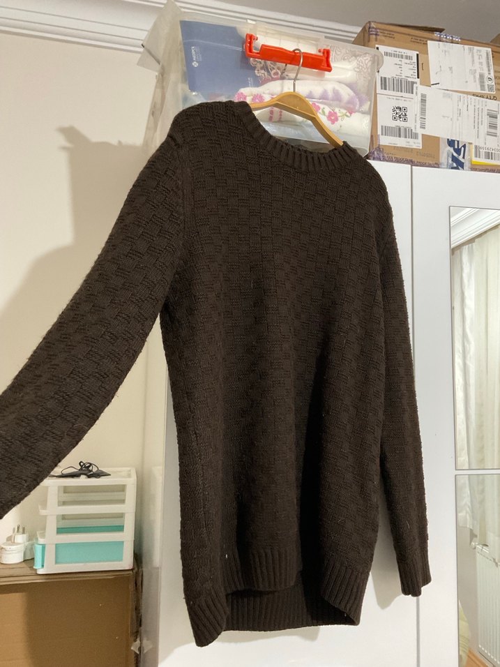 Kahverengi Kadın Örgü Kazak - Görsel 3