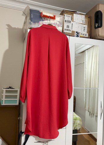 Kırmızı Kadın Uzun Kollu Tunik - Görsel 4