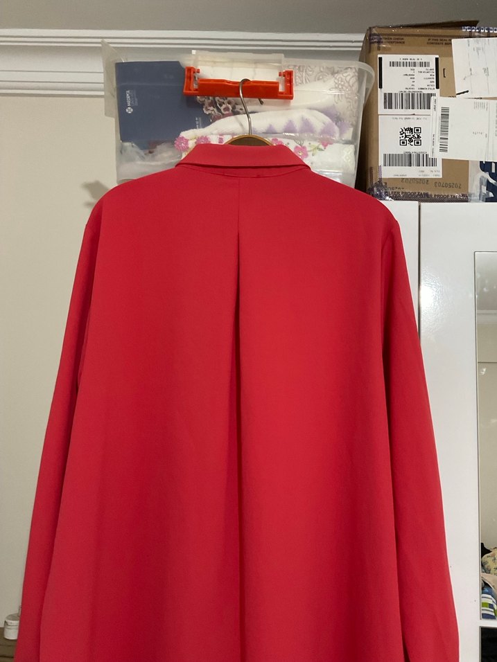 Kırmızı Kadın Uzun Kollu Tunik - Görsel 5