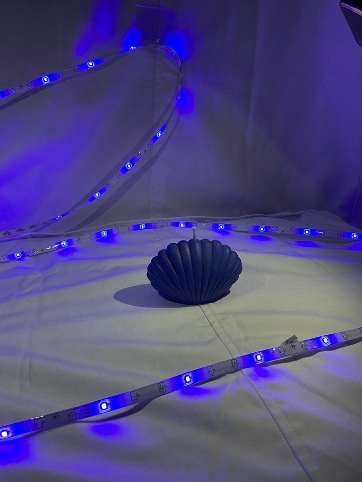 Koyu Mavi Deniz Kabuğu Şeklinde Mum - Görsel 4