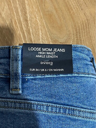 34 Beden mavi Renk Mom jeans pantolon