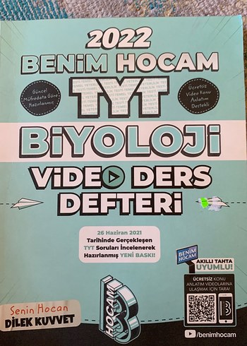 2022 Benim Hocam TYT Biyoloji Video Ders Defteri