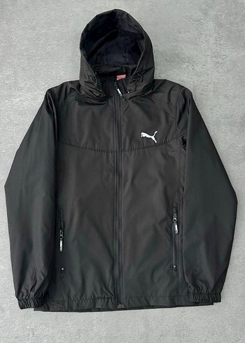 Puma Siyah Kapusonlu Yagmurluk