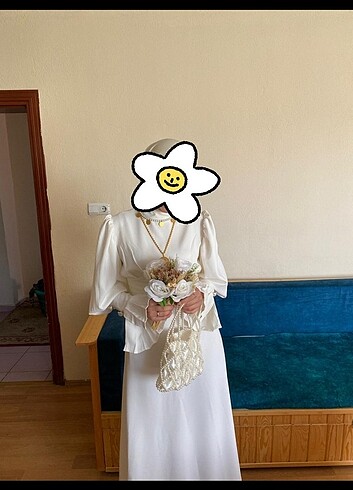 s Beden beyaz Renk Tesettür Nikah Elbisesi Abiye