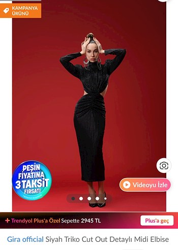 Siyah Triko Cut Out Detaylı Midi Elbise