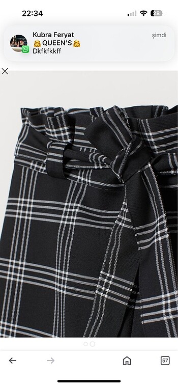 H&m kareli kumaş pantolon - Görsel 2