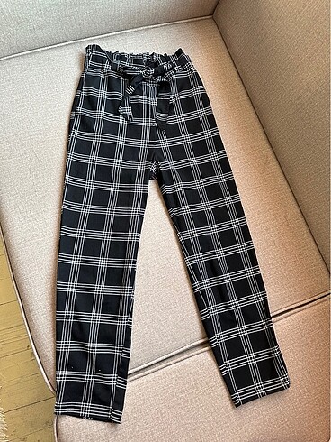 H&m kareli kumaş pantolon - Görsel 5