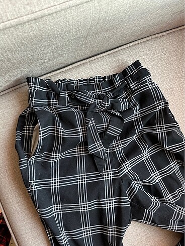 H&m kareli kumaş pantolon - Görsel 8