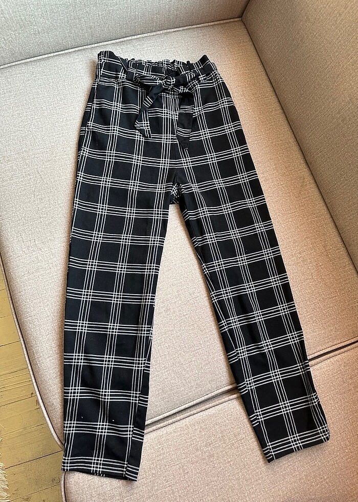 H&m kareli kumaş pantolon - Görsel 5