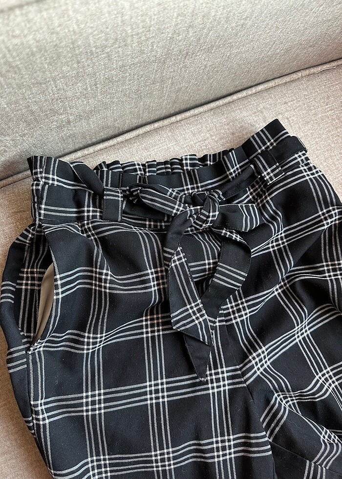 H&m kareli kumaş pantolon - Görsel 4