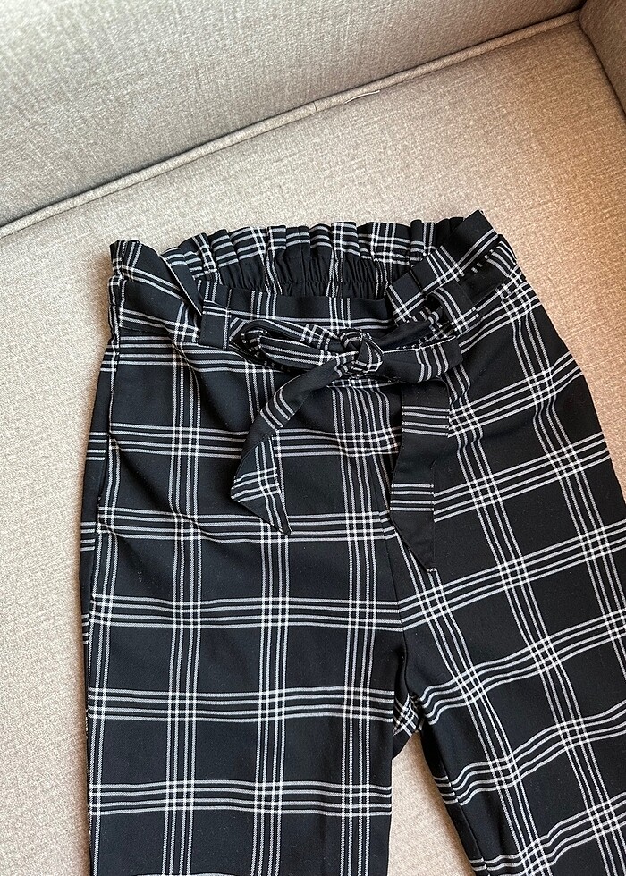 H&m kareli kumaş pantolon - Görsel 3