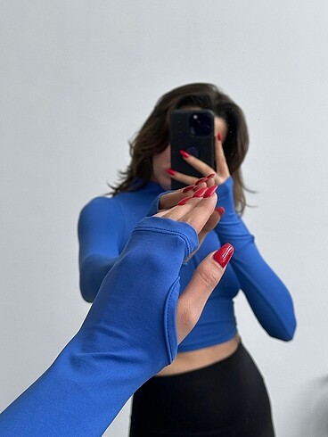 s Beden İç kısmı şardonlu fermuarlı bluz