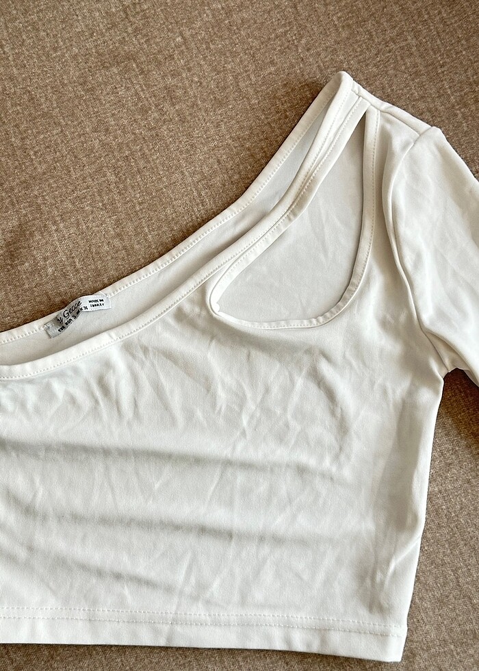 Asimetrik kesim bluz - Görsel 4