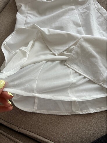 Beyaz kısa elbise - Görsel 8