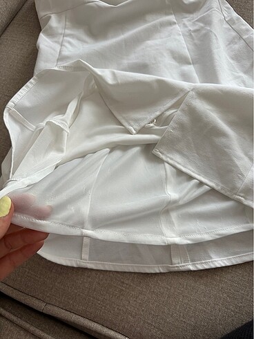 Beyaz kısa elbise - Görsel 9