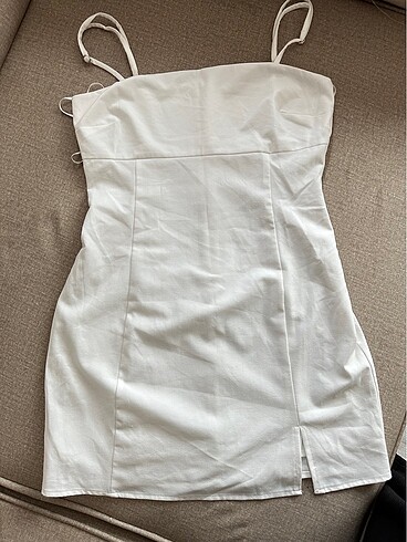 Beyaz kısa elbise - Görsel 6