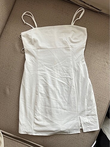 Beyaz kısa elbise - Görsel 5