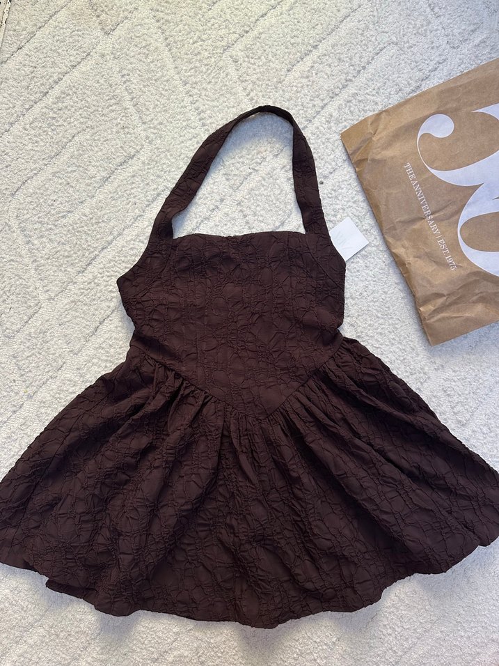 Zara dokulu halter yaka elbise - Görsel 3