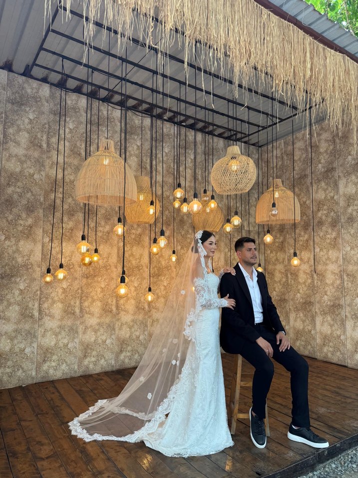 Klasik Beyaz A Kesim Gelinlik - Görsel 4