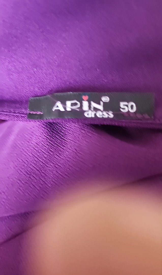 Mor V Yakalı Midi Abiye Elbise - Görsel 4