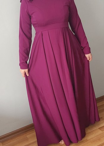 Bordo Uzun Kollu Salaş Kadın Elbise 42 44 bedene uyumludur - Görsel 2
