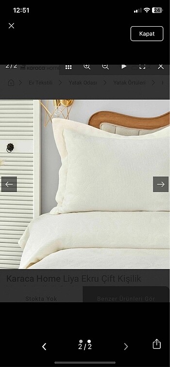 Karaca Home Karaca home cift ks yatak ortusu