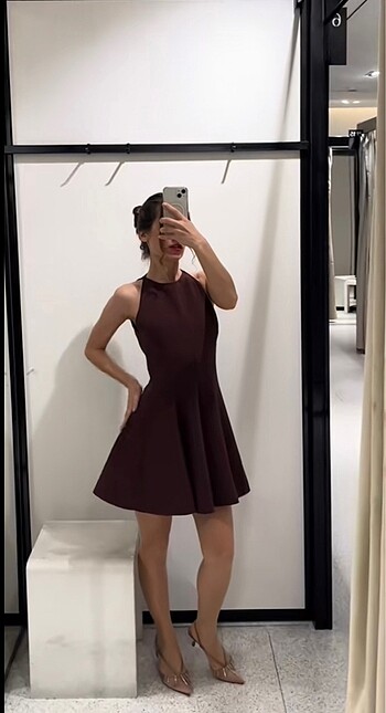 Zara Zara Kahverengi elbise