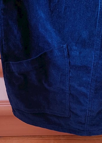 Kadın Lacivert Denim Askılı Mini Elbise - Görsel 3