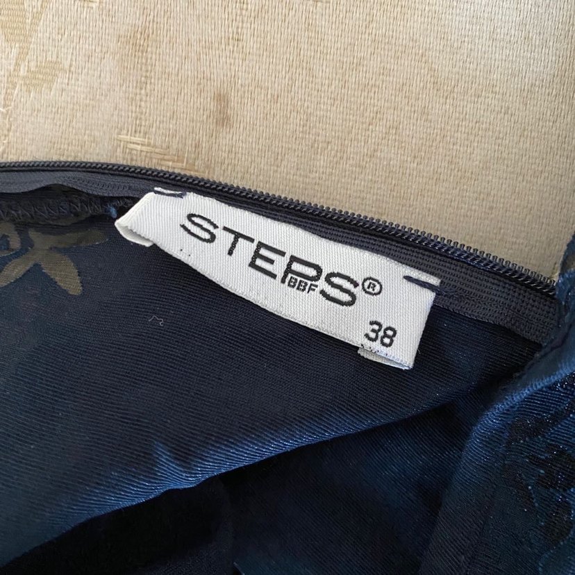 Kolsuz  Lacivert Midi Elbise - Görsel 4