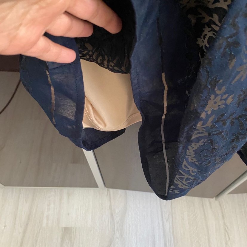 Kolsuz  Lacivert Midi Elbise - Görsel 2