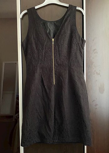 Siyah Varak Desenli Kadın Elbise - Görsel 3