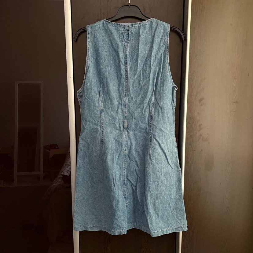 Açık Mavi Kısa Kot Elbise - Görsel 4