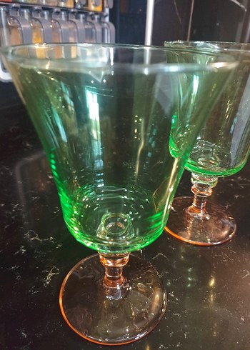 Renkli Yeşil Ayaklı Bardak Seti - Görsel 2