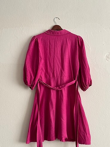 LC Waikiki Pembe keten Elbise